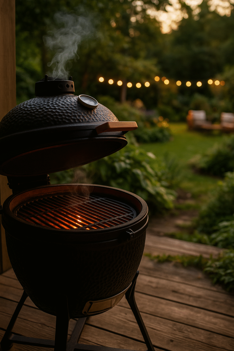 20250706 2222 kamado grill serenity simple compose 01jzgpc1tjf26s9mhqrt68vrds