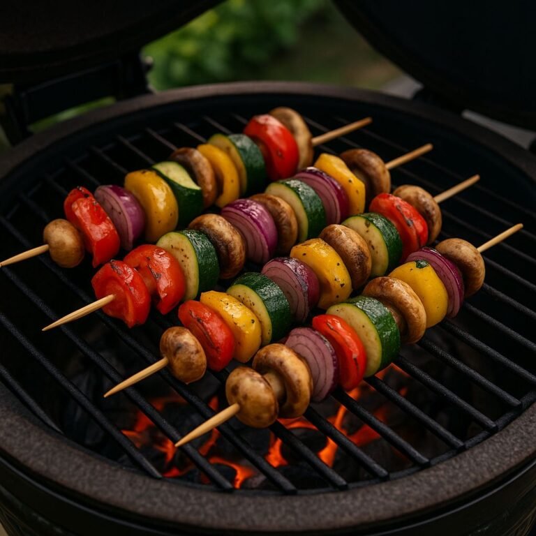 Groentespiesjes kamado